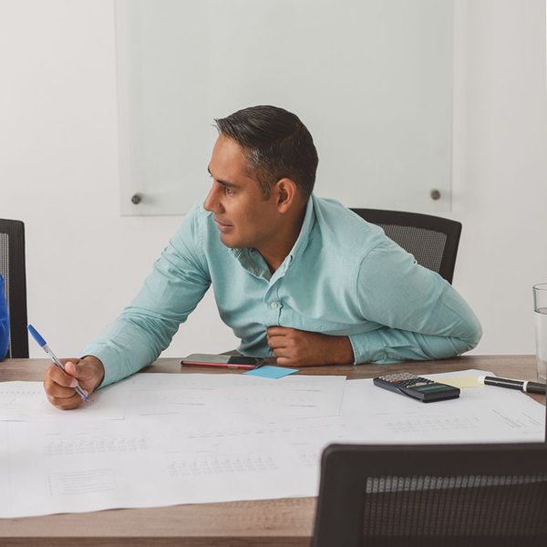 Business professionals engaging